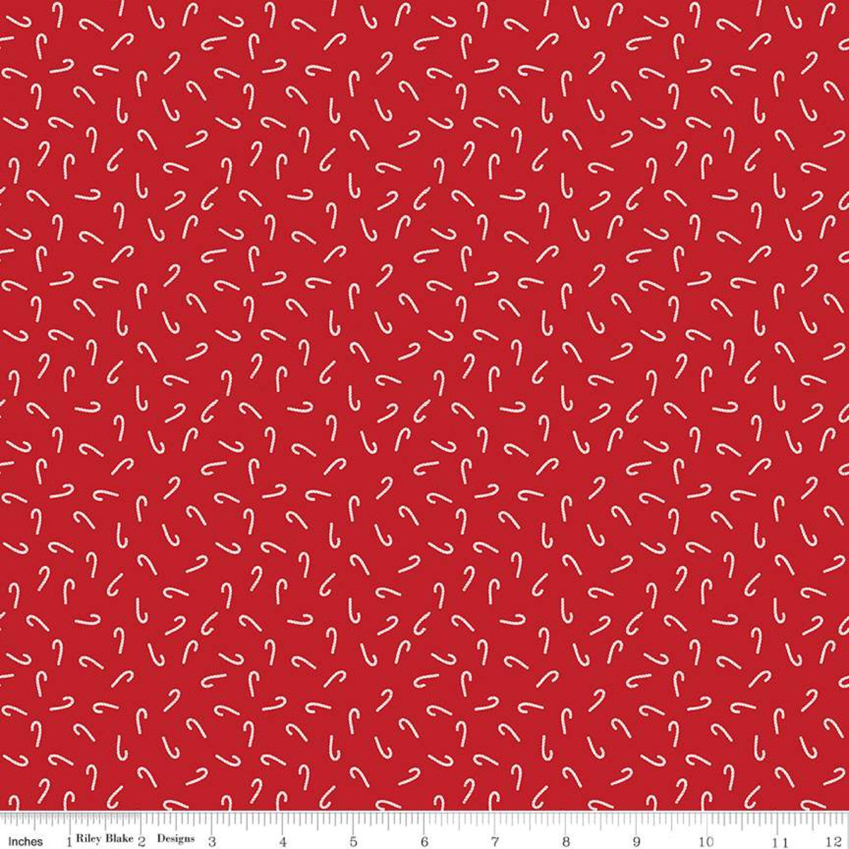Riley Blake - Santa Claus Lane - Cannes de bonbon - Rouge