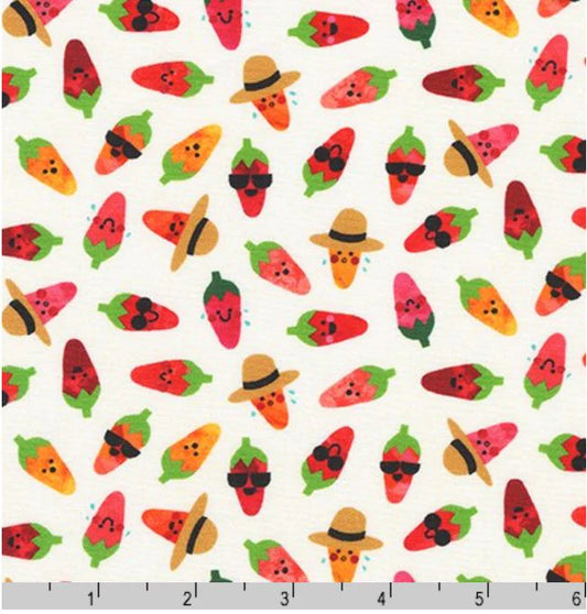Back in stock - Chili Smiles - Farm to Table - Peppers - by Ann Kelle Designs for Robert Kaufman
