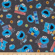 Half yard - Sesame Street Digital Cookie Monster - Smart Gray