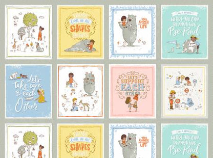 Panel - Michael Miller Fabrics  - Friendship - Multi - Sew Seeds of Love by Lisa Glanz Collection