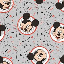 Disney Mickey Confetti Party - Gray - Per Half Metre
