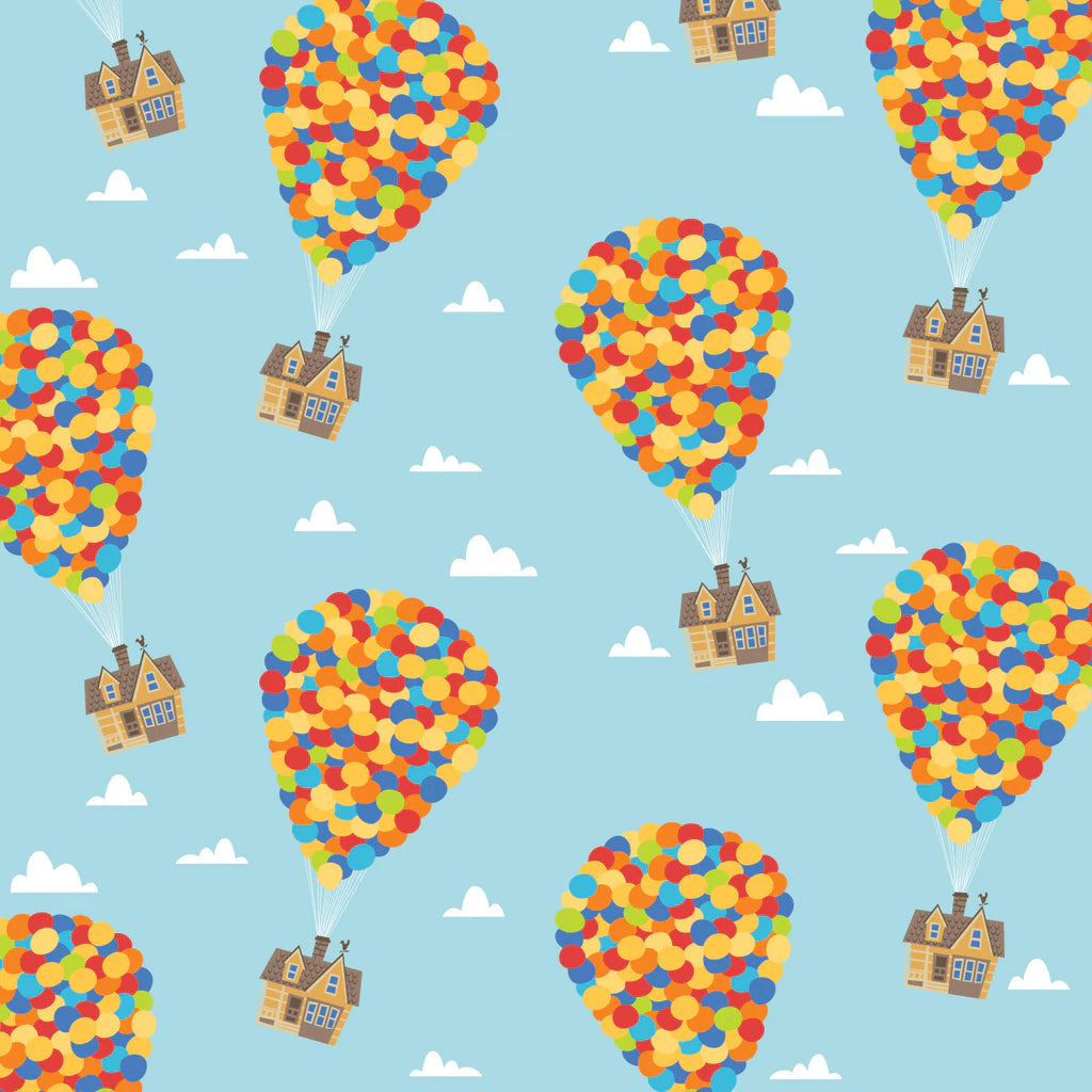 Last cut from bolt - 37.5" x width of fabric - Disney Pixar Up Dug Days Collection - Adventure - Cotton - Light Blue