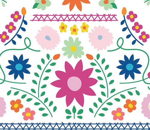 Last cut from bolt - Approx 15" x Width of fabric - Art Gallery Fabrics - Fiesta Fun line by Dana Willard Mexican Dress Morning