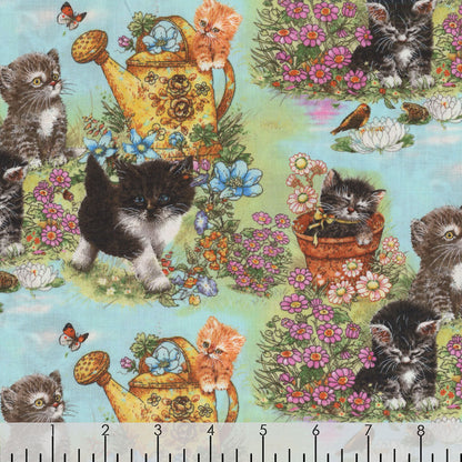 Kitty's Garden - Cats in the Spring - Flowers -  Robert Kaufman