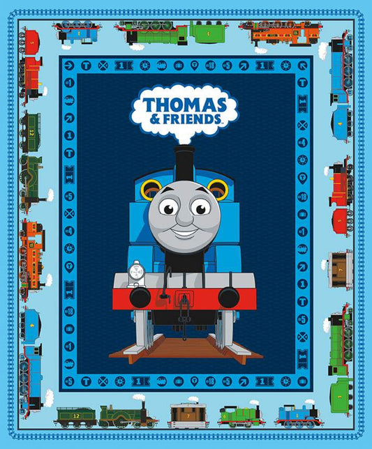 Panel - Riley Blake - Tous à bord avec Thomas & Friends Panel - Bleu