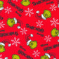 Robert Kaufman - Dr. Seuss - Christmas - How the Grinch Stole Christmas - Grinch Heads on Red - Merry Grinchmas