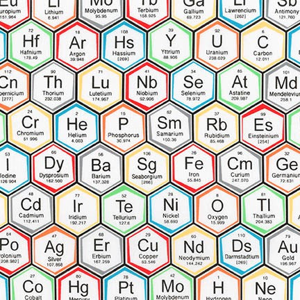 Science Fair - Periodic Table - Multi - by Robert Kaufman Fabrics