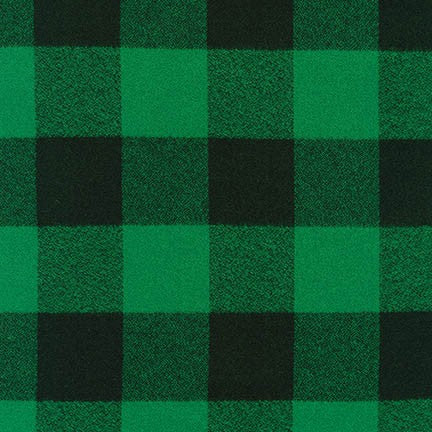 Last 33.5" x width of fabric - Flannel -  Mammoth Flannel - Green -  by Robert Kaufman