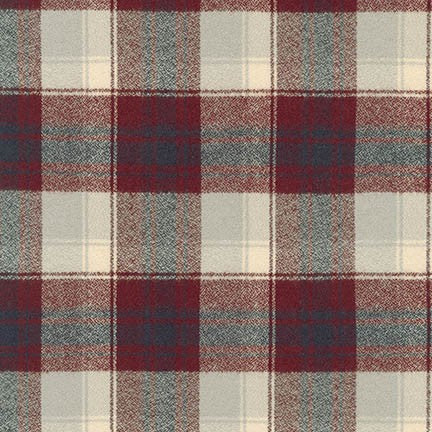 Last 29” x width of fabric - Flannel -  Mammoth Flannel - Burgundy -  by Robert Kaufman
