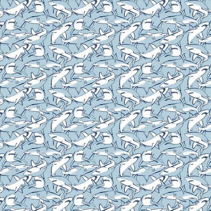 Dear Stella -  Bootylicious Collection - Starlight Sharks - priced per half metre