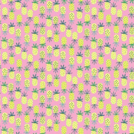 Last cut from bolt - approx. 15" x width of fabric - Dear Stella  - I'm Rexy & I know it - Fandango Pineapples