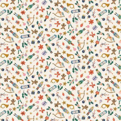 Last cut from bolt - 12.5" x width of fabric - Dear Stella  - Cream Nutcracker Suite - Cream