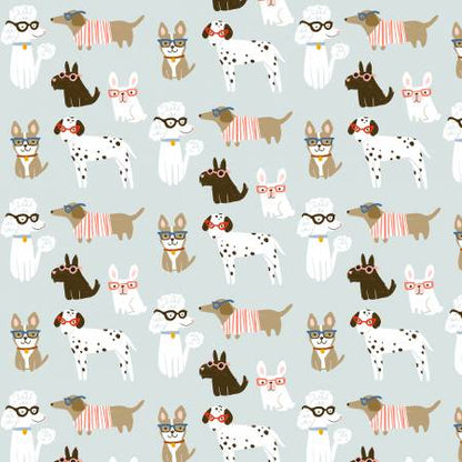 Last cut from bolt - approx. 16" x Width of fabric - Dear Stella  -  Vanity Fur Collection  - Dogs with Glasses