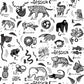 Dear Stella  -  White ABC Menagerie - ABC Animals on White - priced per half metre