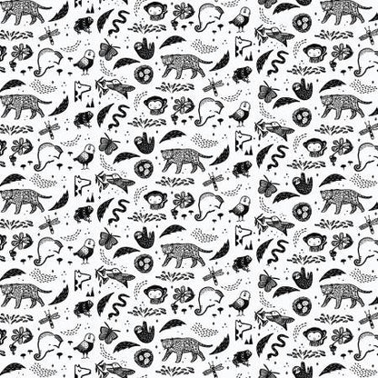 Last full yard x Width of fabric - Dear Stella  -  ABC Menagerie - Creatures - White