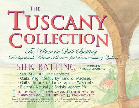 Batting Tuscany Silk batting - Crib size - 45" x 60"