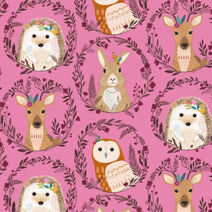 Dashwood Studio - Wild- Forest Friends - Floral Medallions - Pink
