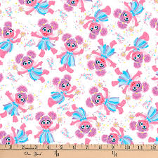 Half Yard Cut - Sesame Street Digital Tossed Abby Cadabby - White