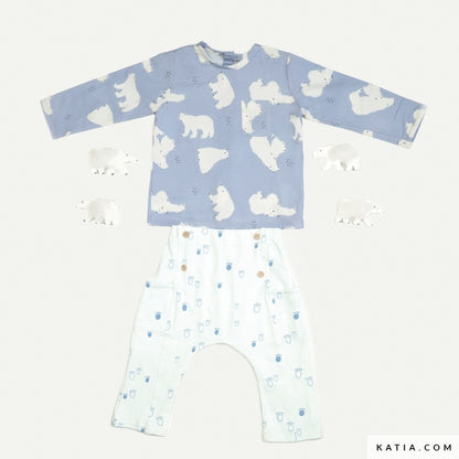 Katia Fabrics - Poplin - Polar Bears on Blue