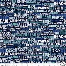 Last Half Yard - Deep Blue Sea Text Navy - Riley Blake