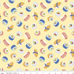 Riley Blake - Rainbow Fruit - Sushi - How we Roll - Yellow