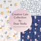 Last Fat Quarter - Dear Stella - Creative Cats  - Cat Library - Multi