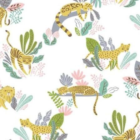Blend Fabrics - Lions, Tigers and More - Wild Cats - White