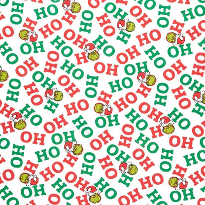 Back in Stock - Robert Kaufman  - Grinch - How the Grinch Stole Christmas -  Holiday Grinch - HO HO HO