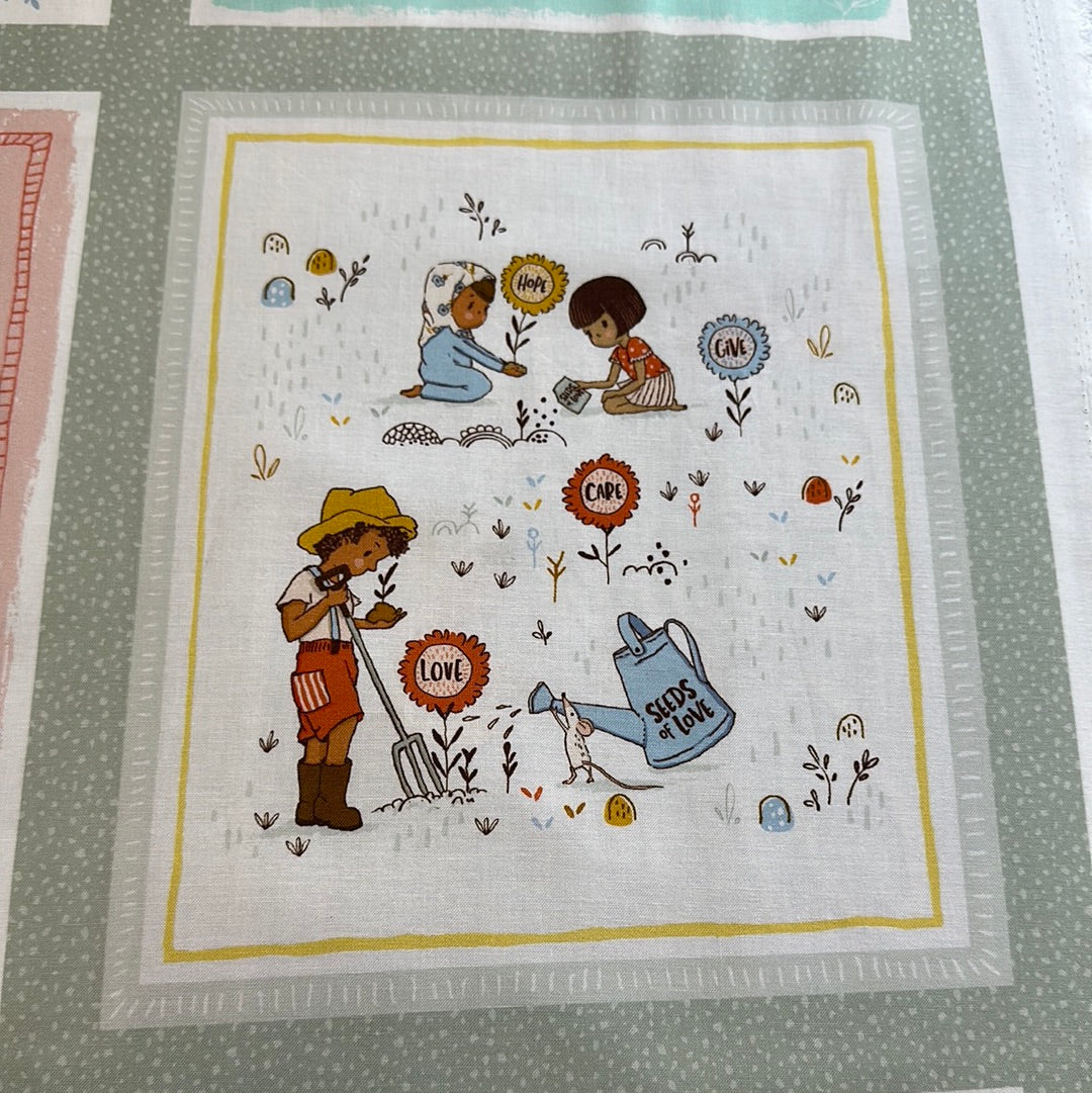 Panel - Michael Miller Fabrics  - Friendship - Multi - Sew Seeds of Love by Lisa Glanz Collection