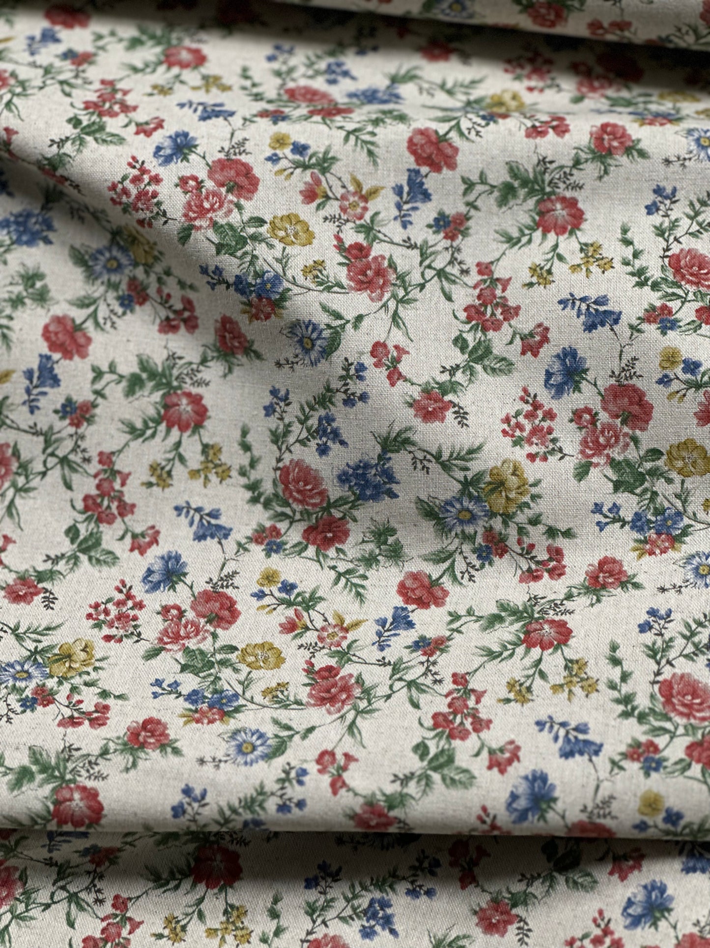 Cotton Flax Prints - Floral -  Natural - by Sevenberry for Robert Kaufman
