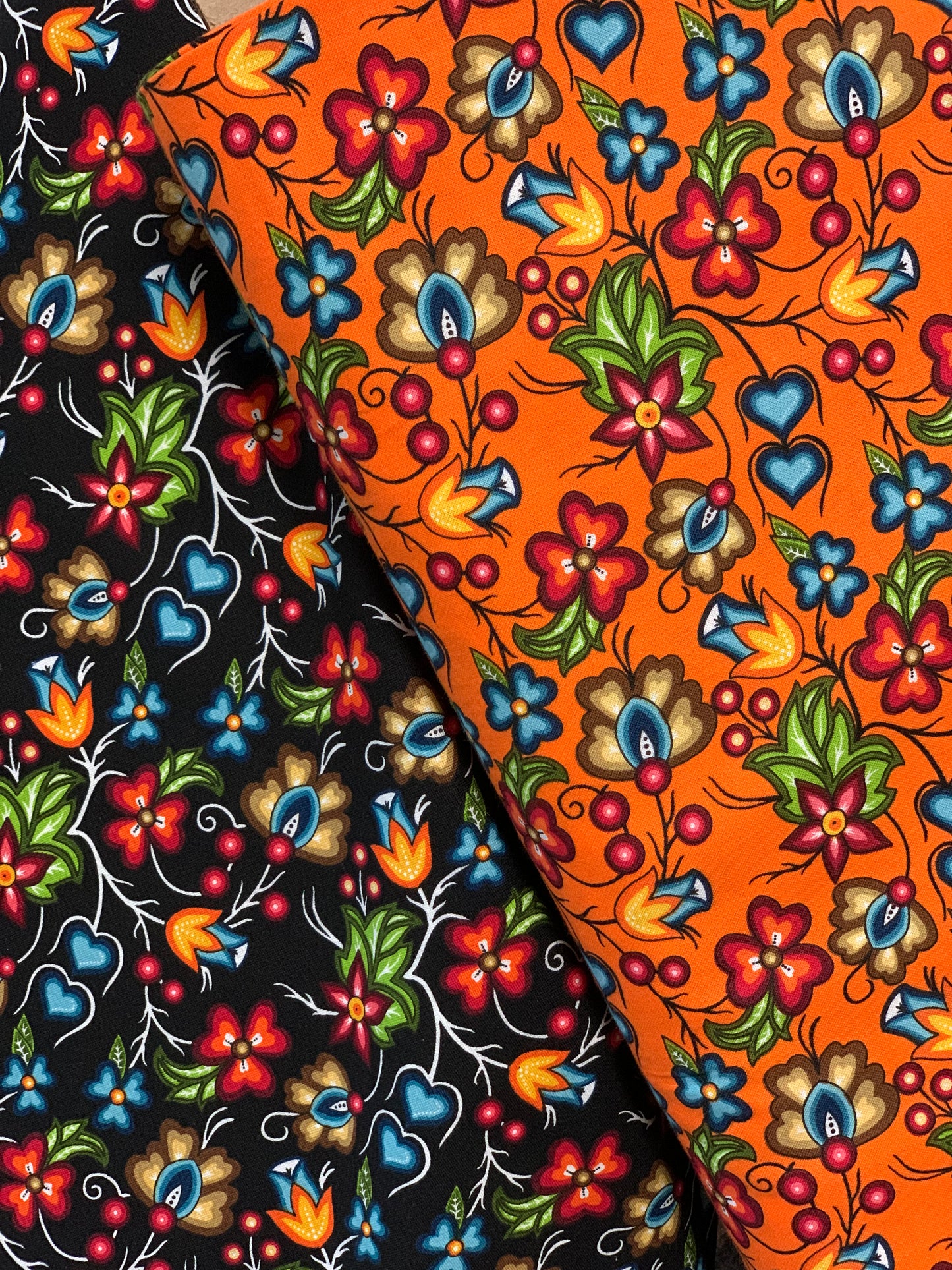 Last cut from bolt approx 13.5” x width of fabric -Shannon Gustafson - SG Floral 2 - Orange
