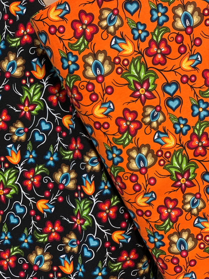 Last cut from bolt approx 13.5” x width of fabric -Shannon Gustafson - SG Floral 2 - Orange