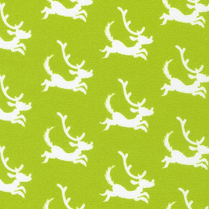 Robert Kaufman - Dr. Seuss - Christmas - How the Grinch Stole Christmas - Max the Dog Silhouette on Lime Green