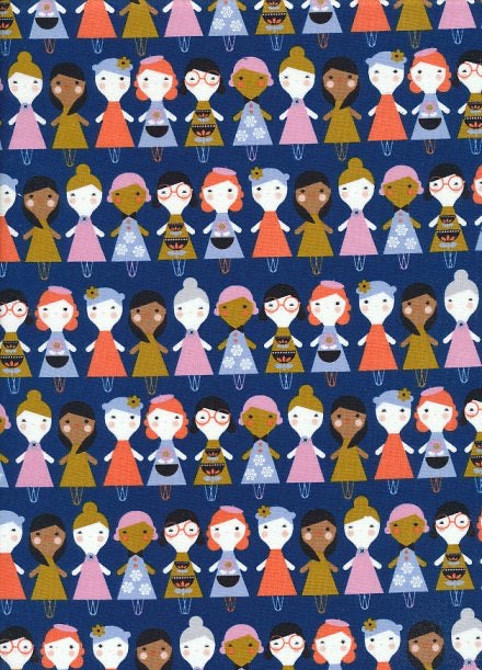 Last half yard cut - Dashwood Studio  - Amelie - Navy