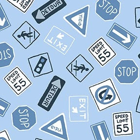 Clothworks - Keep On Truck'n - Blue road signs