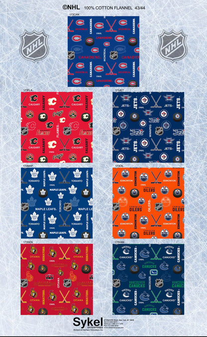 Flanelle - Équipes de hockey de la LNH - Jets de Winnipeg - 1/2 verge
