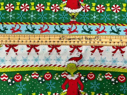 Robert Kaufman - Dr. Seuss - Christmas - How the Grinch Stole Christmas -  Christmas border stripe