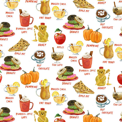 Last cut from bolt - Approx 45" x Width of fabric - Dear Stella -  Falling For You  -  Fall Treats