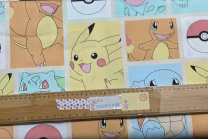 Last cut - approx 22.5” x width of fabric 
Pokémon - Robert Kaufman Fabrics - Pastel