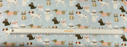 Last cut from bolt - approx. 16" x Width of fabric - Dear Stella  -  Vanity Fur Collection  - Dogs with Glasses