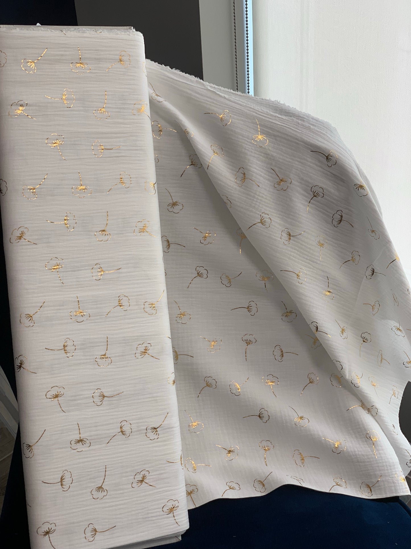 Katia - Mousseline Gold Collection   - Double Gauze - Gold Cotton Flower Metallic - Autumn Winter 2021 Collection