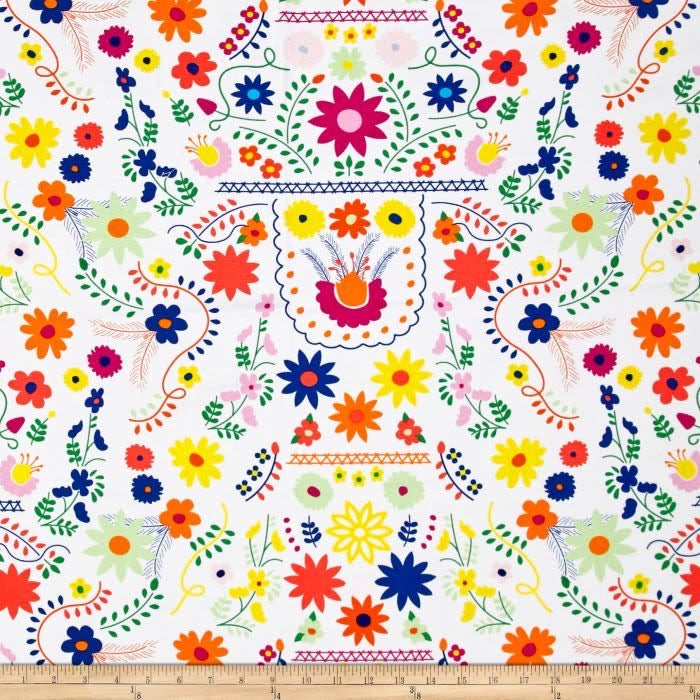 Last cut from bolt - Approx 15" x Width of fabric - Art Gallery Fabrics - Fiesta Fun line by Dana Willard Mexican Dress Morning
