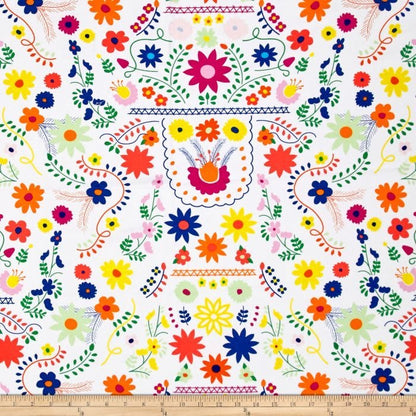 Last cut from bolt - Approx 15" x Width of fabric - Art Gallery Fabrics - Fiesta Fun line by Dana Willard Mexican Dress Morning