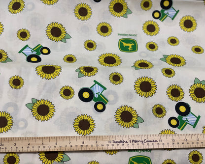 Last 33” x width of fabric - Springs Creative - John Deere - Sunflowers and Tractors -Toss
