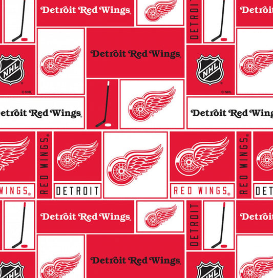 Last cut approx 15.25” x width of fabric -  NHL Hockey Teams - Detroit Red Wings - Quilting Cotton