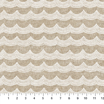 Linen Cotton Mix - Figo Fabrics - Terra Collection - Waves - white
