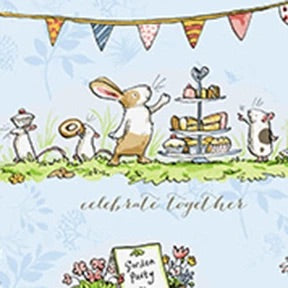 Clothworks - Garden Party by Anita Jeram - Blue