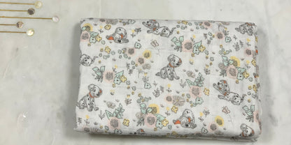 Dashwood Studio - Oiseaux nicheurs - Mélange lin et coton - Sarcelle et crème