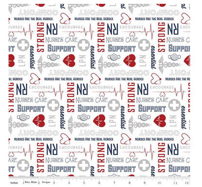 Riley Blake - Nobody Fights Alone Nurses Care - Red