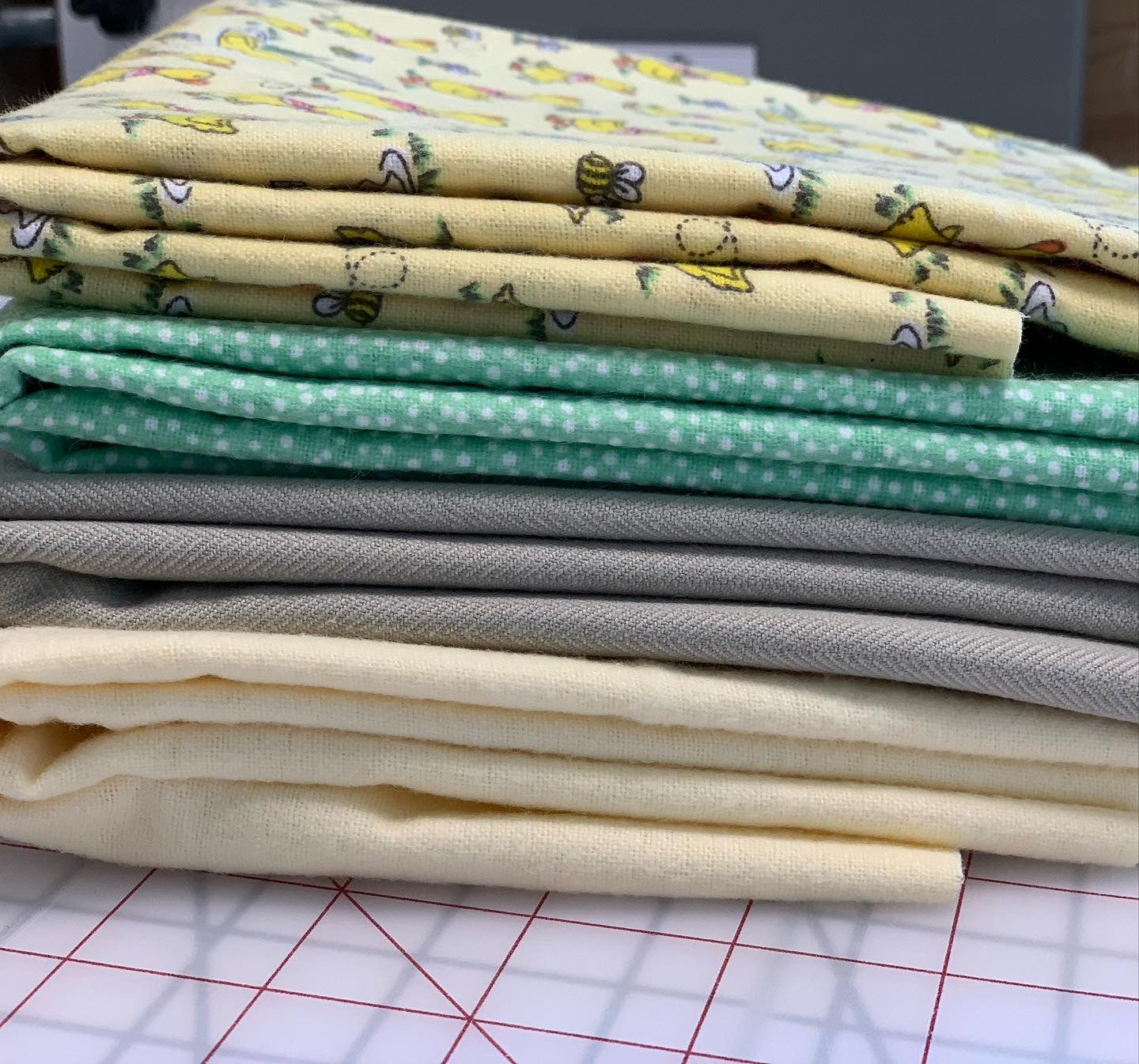 Back in stock - Flannel - Light Yellow Ducks Comfy Flannel - Double Brushed - priced per half metre